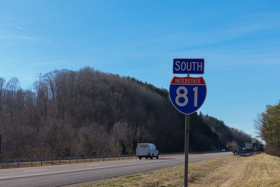 An Interstate 81 South highway sign