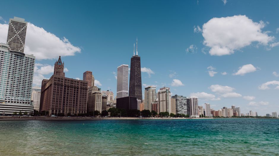 Chicago skyline on Lake Michigan