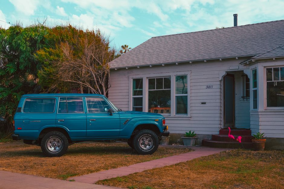 An SUV parked in a driveway