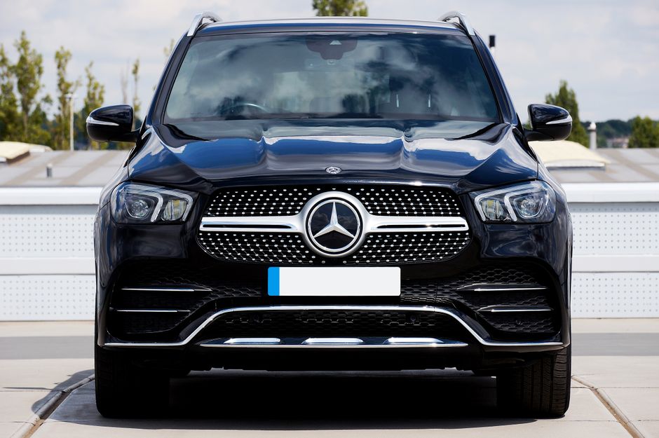 A luxury SUV in a parking lot