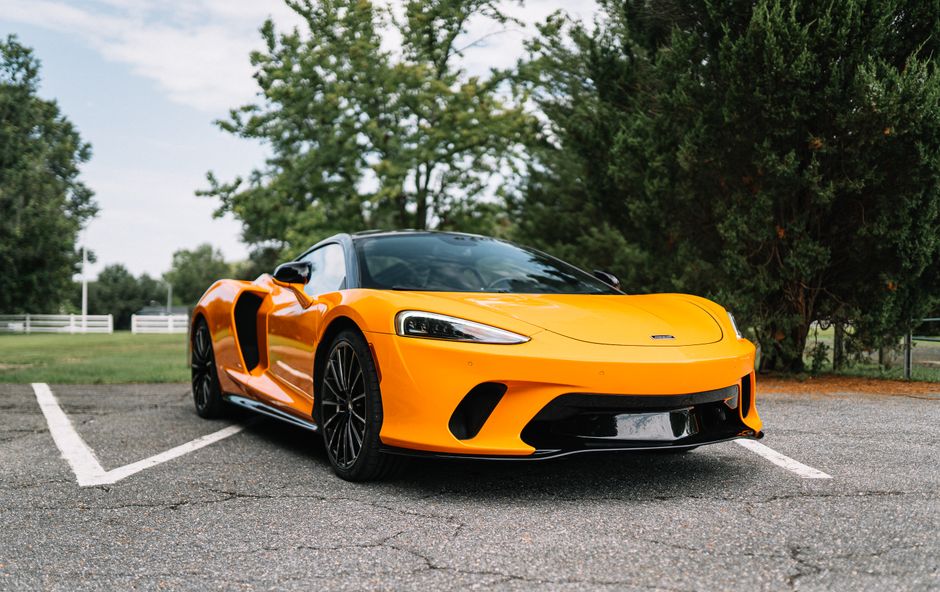 An orange exotic sports car